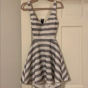 White/ black striped dress